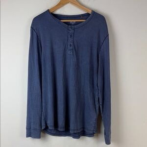DU/ER Men's Blue Long Sleeve Henley Shirt size Large